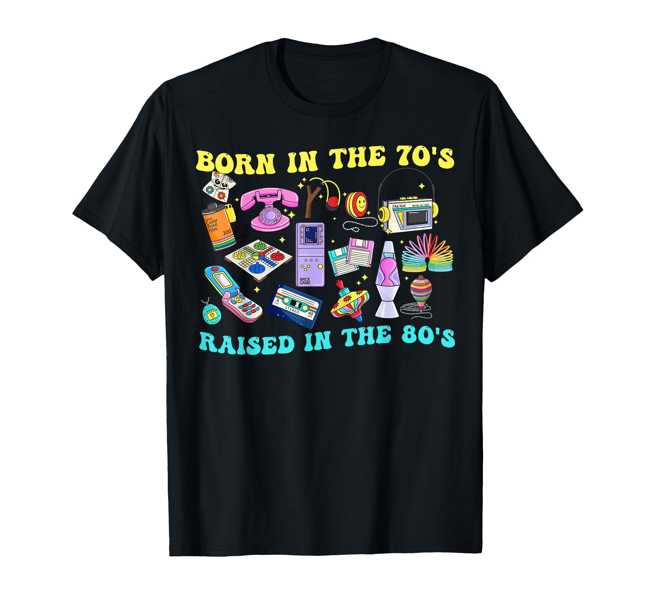 Born in The 70's Raised in The 80's & 1980s Vintage T-Shirt