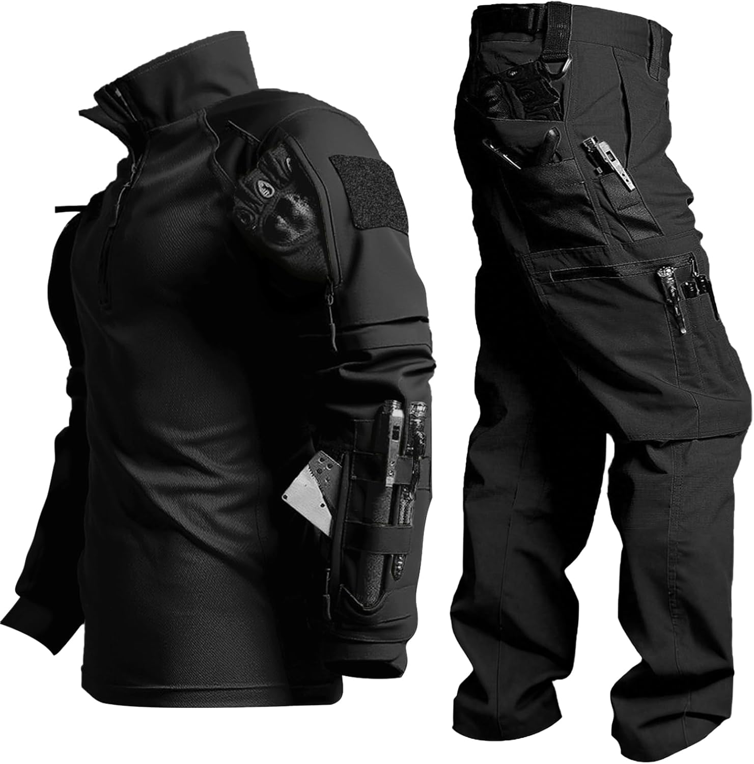 Mens Tactical Suit Army Military Uniforms Combat Shirt and Pants Set Durable Airsoft Clothes for Paintball Hunting
