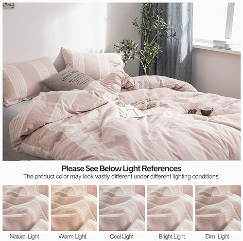 Miniatura 6 de BISELINA  Juego de funda de edredón de lino belga 55% lino 45% algodón con cierre de botón suave y transpirable