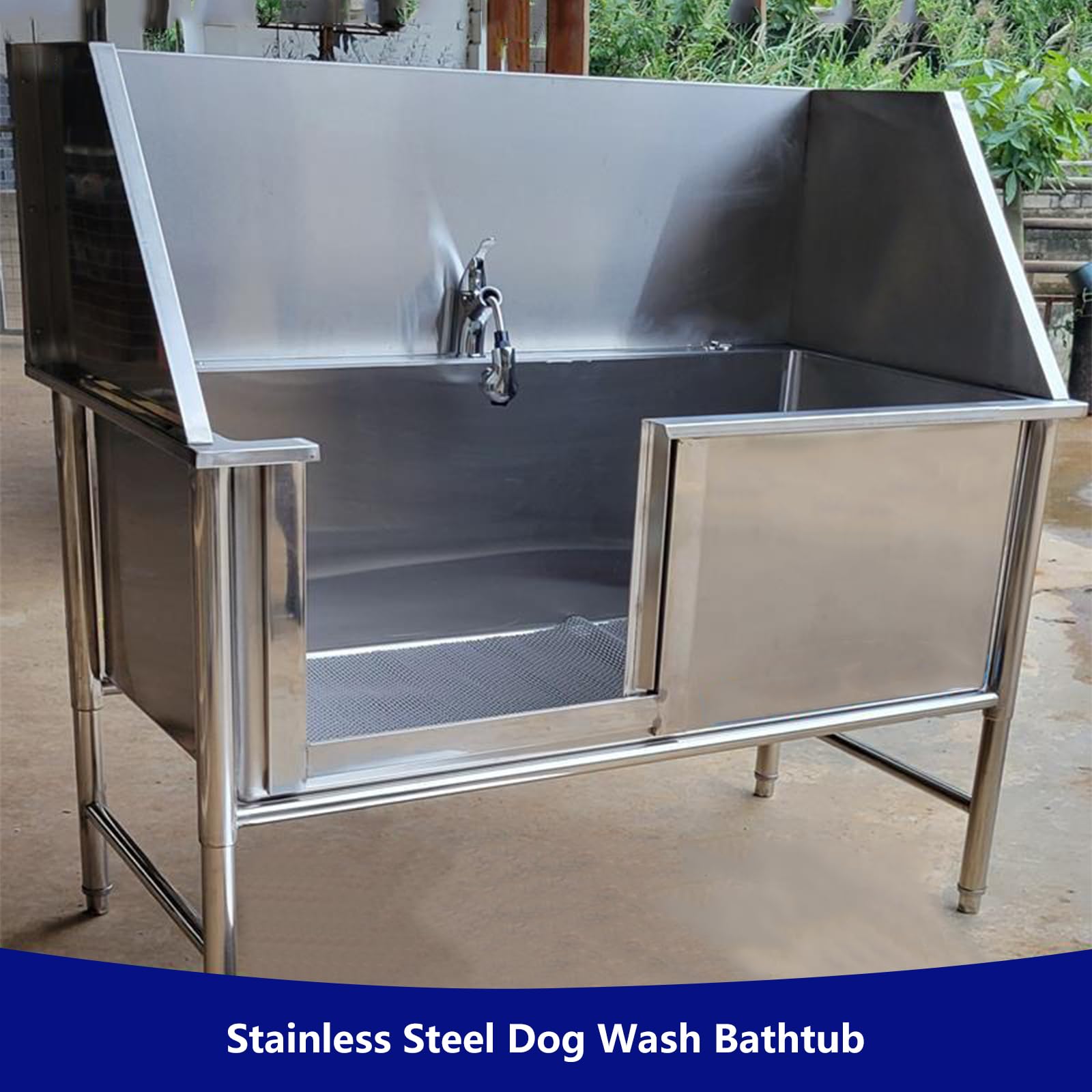 Baignoire Pour Chien,Station De Lavage Pour Animaux De Compagnie,Station De Bain Professionnelle En Acier Inoxydable Pour Chien,Baignoire De Toilettage Pour Chien,Station De Lavage(39in/100cm)