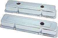 Spectre Performance 5258 Small Block Chevy Valve Covers - Baffled Triple Chrome Steel Pair, OEM Height