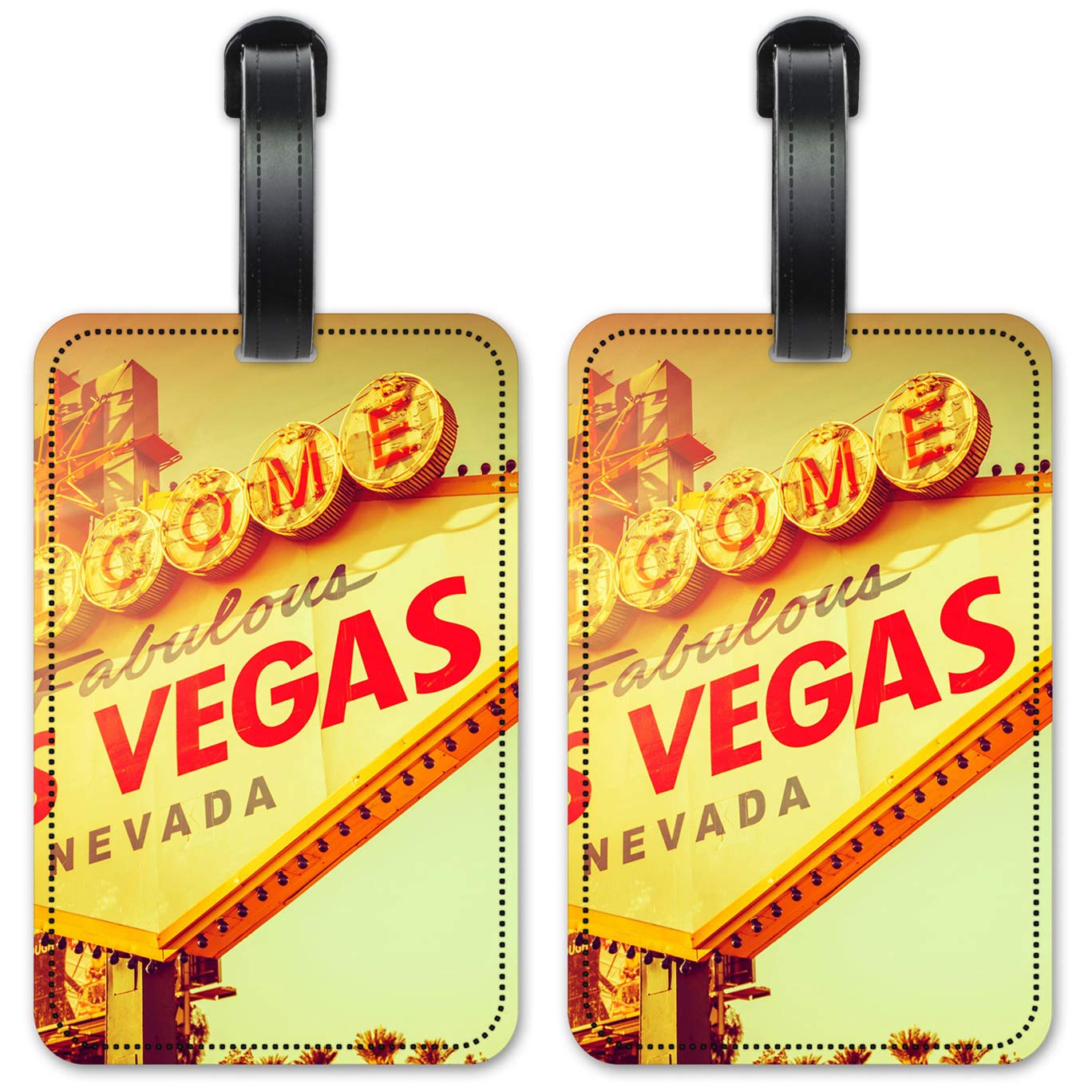 Las Vegas Sign - Luggage ID Tags - Suitcase Identification Cards - Set of 2