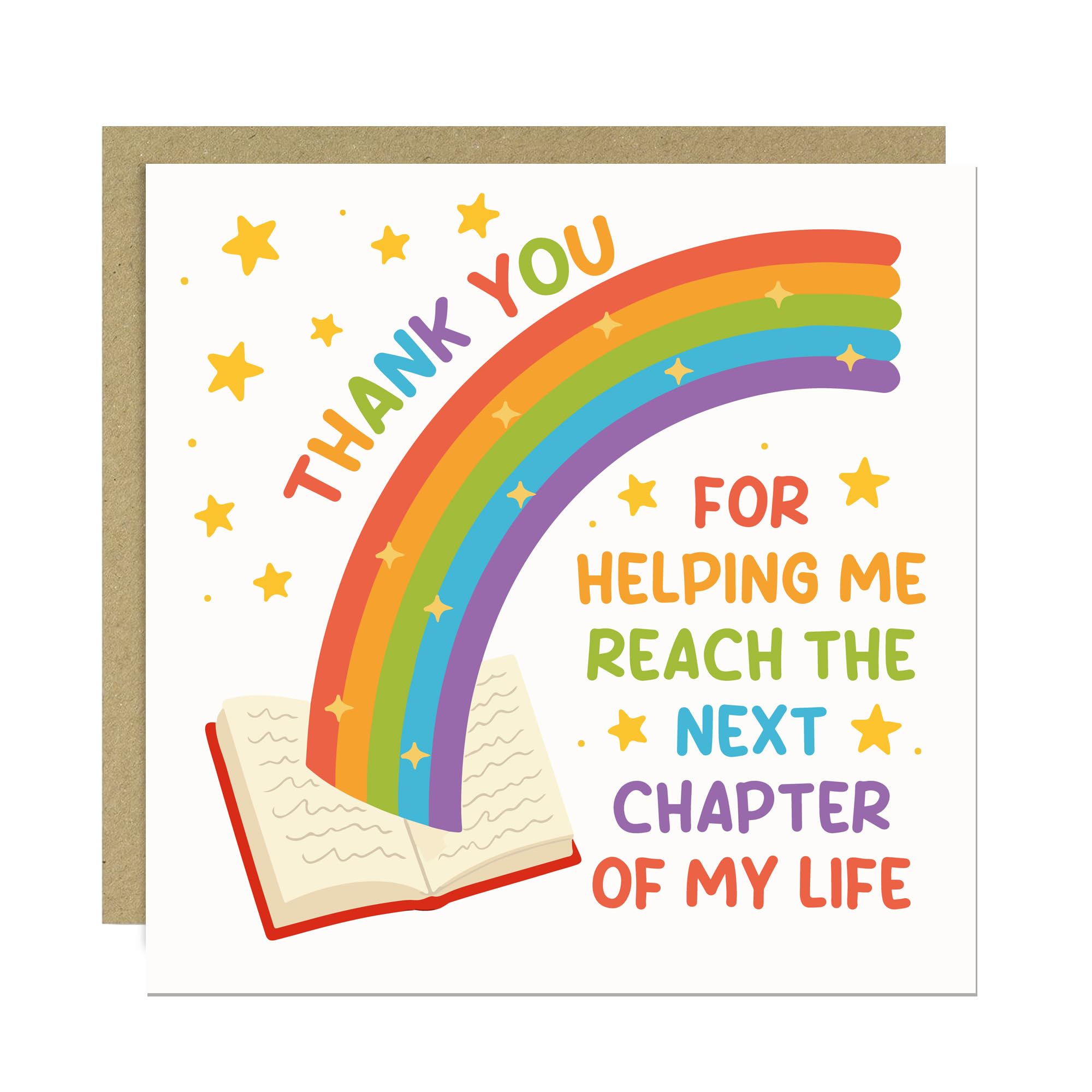RED OCEAN Beautiful Thank You Card For Teacher Appreciation Card Teacher Cards For Women Men Novelty Leaving Cards With Kraft Envelope