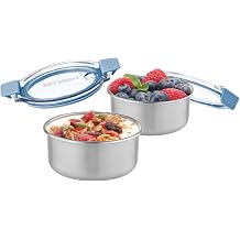 Smash Stainless Steel Snack Pot, Blue, 200 ml/ 6.7oz Capacity Pack of 2