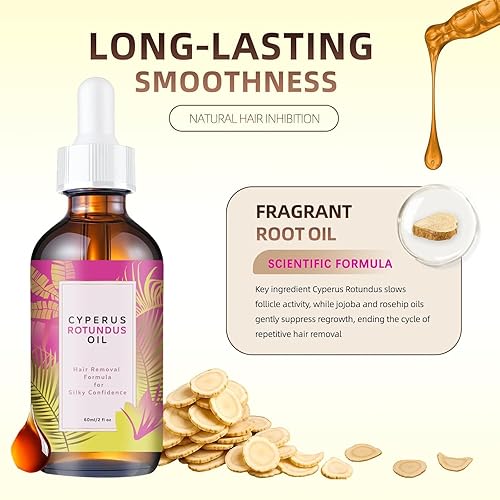 Miniatura 2 de Cyperus Rotundus, aceite natural de rotundus para depilación, reduce el crecimiento no deseado del cabello, hidratante y calmante Cyperus para