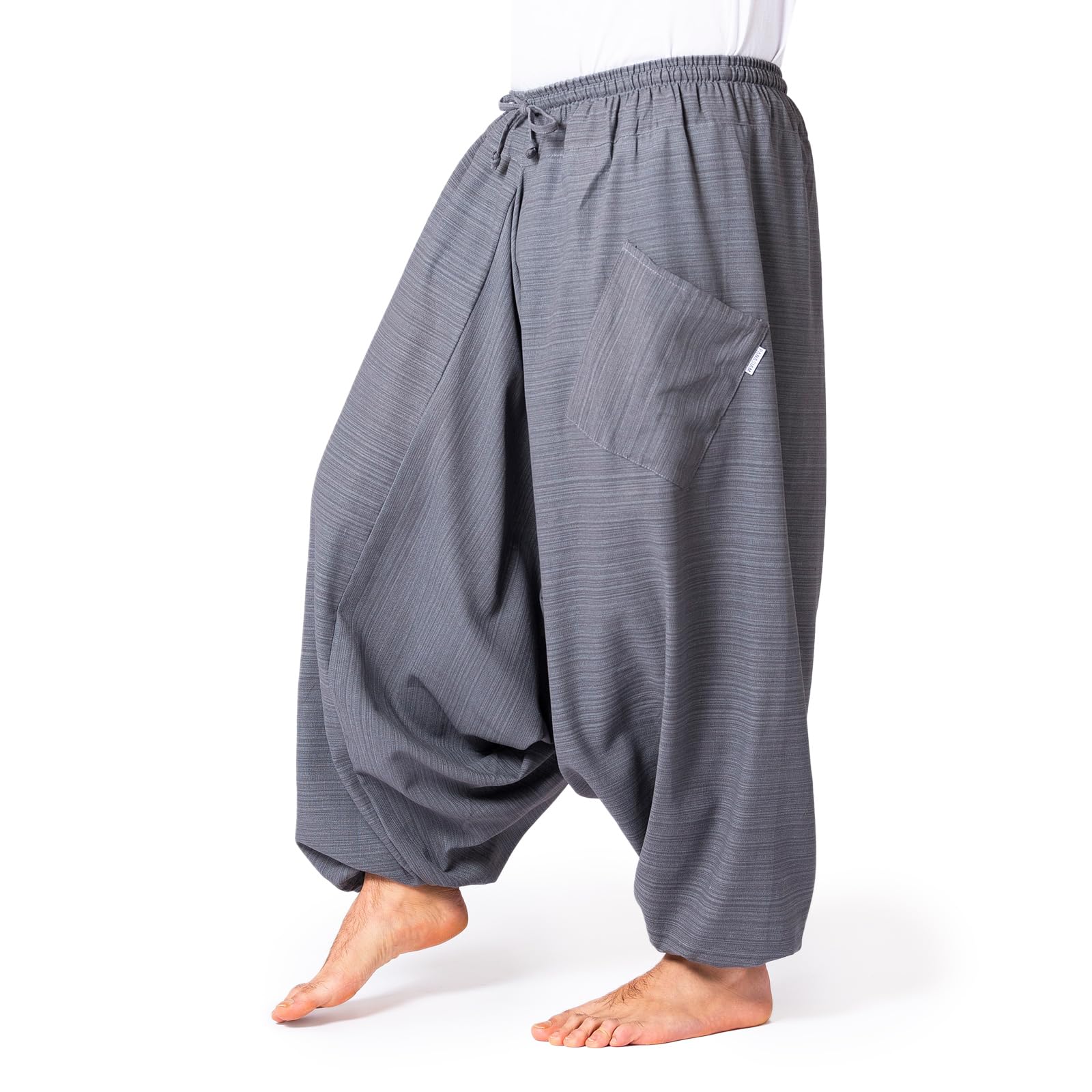Panasiam Unisex Grey Aladin Pants Cotton 'Lini', L