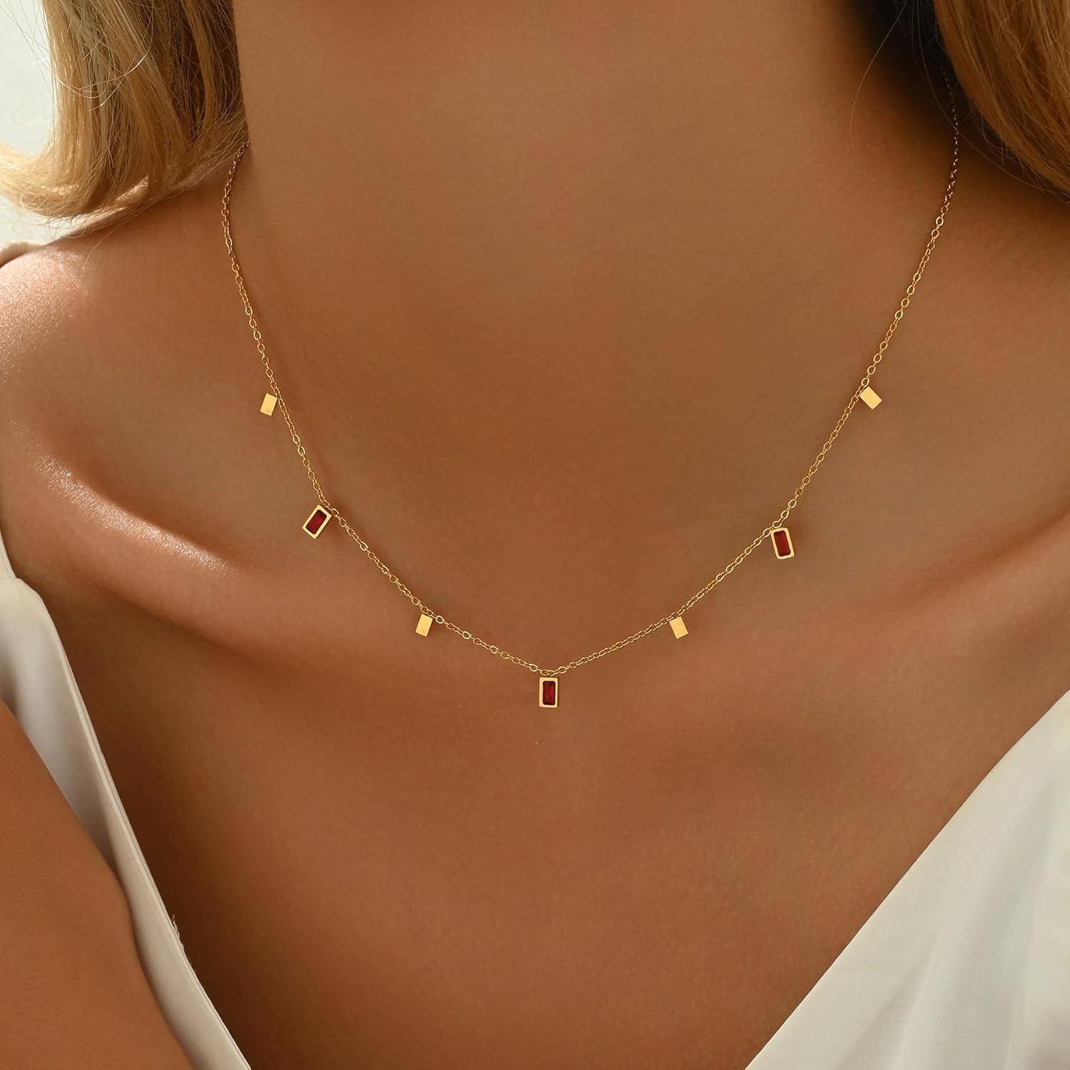 Cubic Zirconia Drop Choker Necklace for Women 18K Gold Plated Multicolored CZ Flower Dangle Necklace Trendy Jewelry Christmas Gifts - Image 2