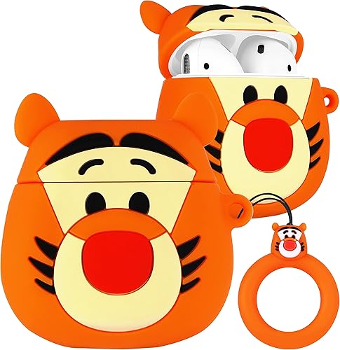 JoySolar Funda para Airpod 1 y 2, linda funda de silicona suave 3D de dibujos animados Kawaii, diseño único, diseño único, a la moda, para niñas,