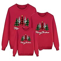Maglioni Natalizi Famiglia – Maglione Natalizio Famiglia Rosso Maglie Termica Manica Lunga Maglioni Natale Coppia Taglie Forti Felpa Natalizie Invernale Abbigliamento Natalizio Donna Uomo Bambino