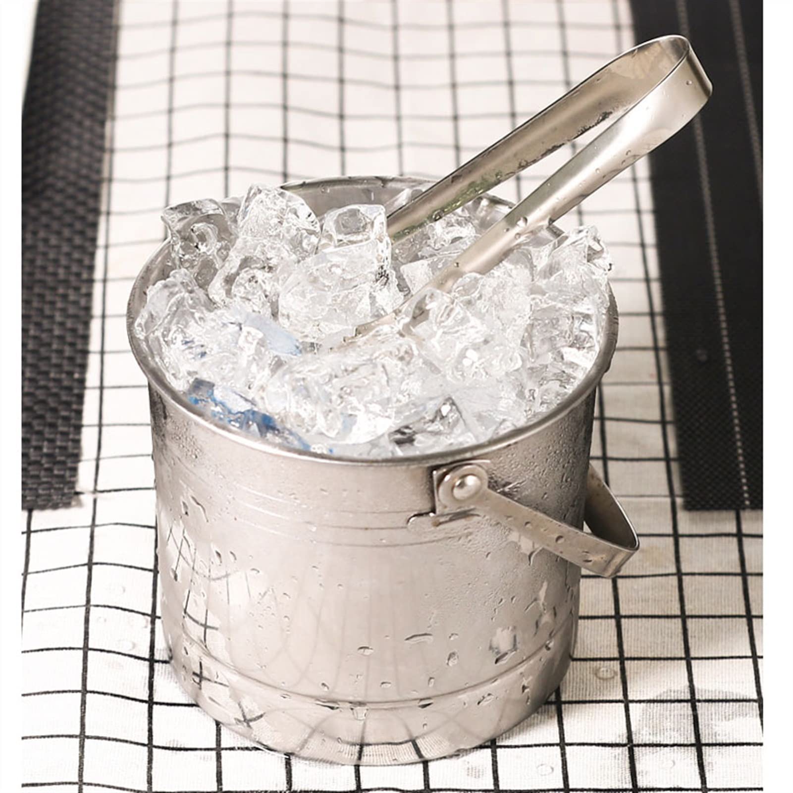 Cubeta de Hielo Cubo de Hielo de Acero Inoxidable, Cubo de Hielo portátil, Barril de Vino for Servicio KTV, Perfecto for Botellas de Vino, champán o Cerveza Cubo de Hielo Aislado