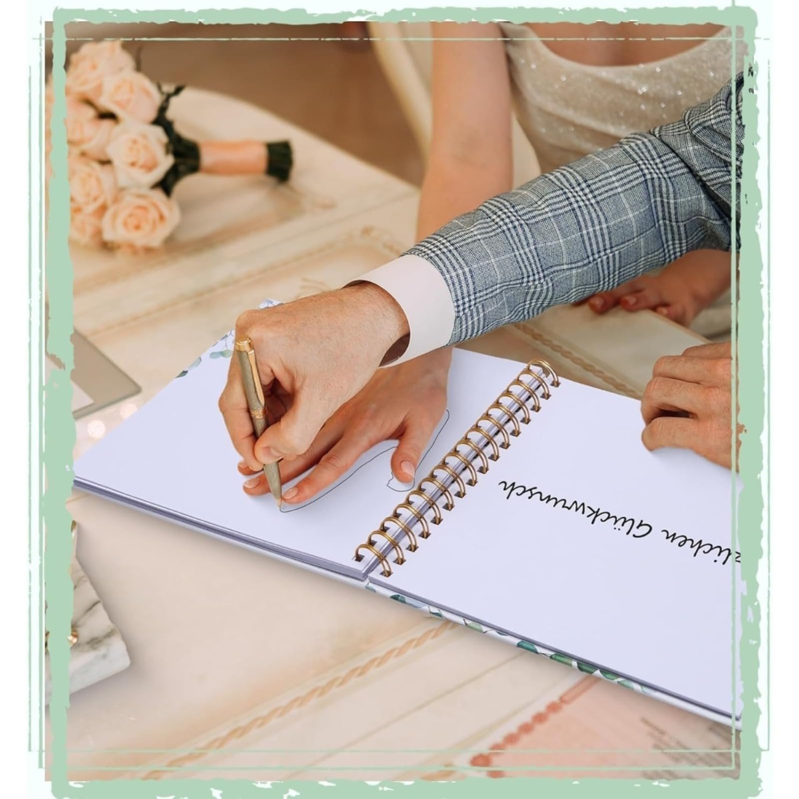 Universal Gästebuch mit Blatt Motiv, Eintragalbum für Hochzeit & Feiern, Botanisches Erinnerungsbuch, Dekoratives Tagebuch (Varianten 1)