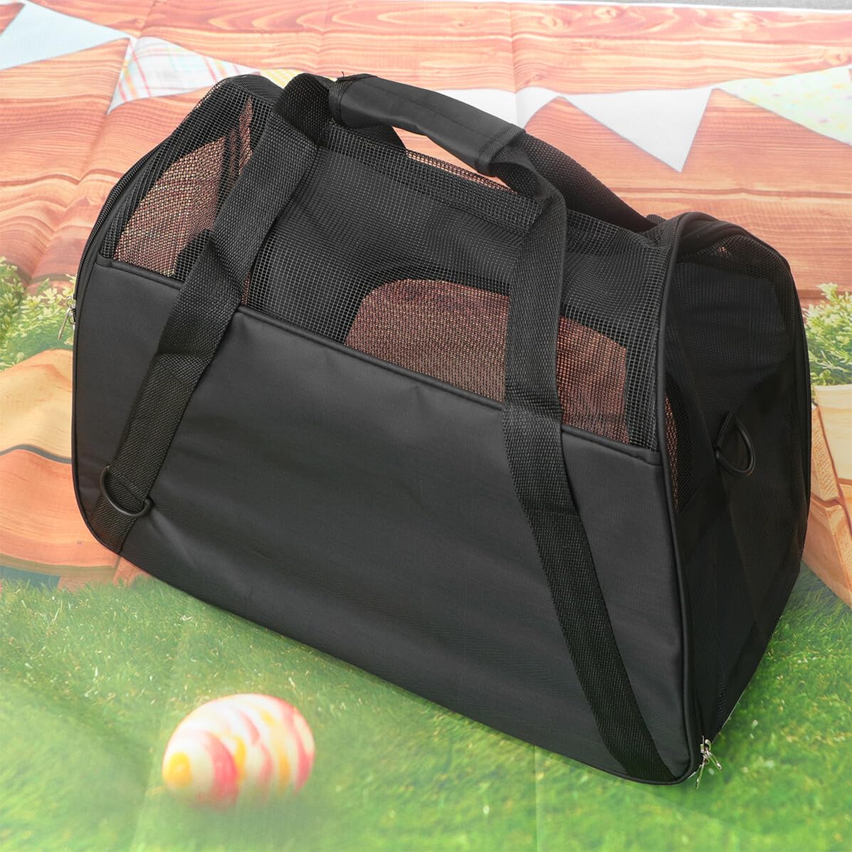 Borsa Trasportino per Cane Portatile Rete Traspirante, Nero