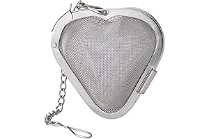 HIC Heart Shaped Loose Tea Leaf Strainer and Herbal Infuser