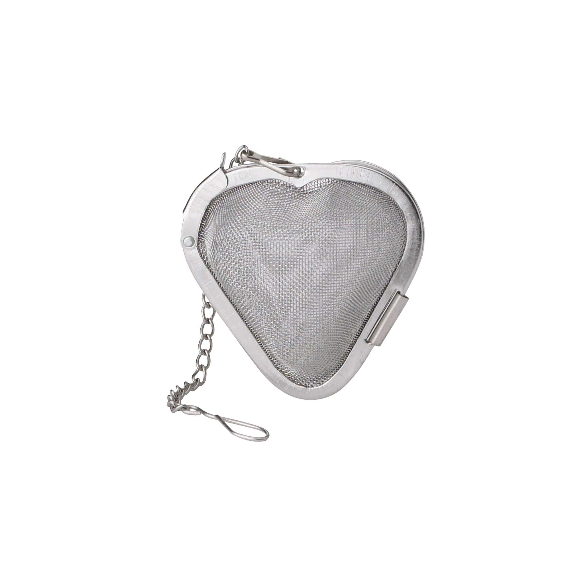 HIC Kitchen Tea Infuser, Heart-Shaped, 18/8 Stainless Steel Mesh, For Loose Leaf Tea and Mulling Spices