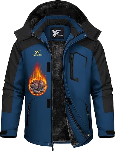 Men Winter Jacket Work Coat Waterproof Windbreaker Heavy Softshell Heat Warm Thermal Insulated Ski Snow Snowboard