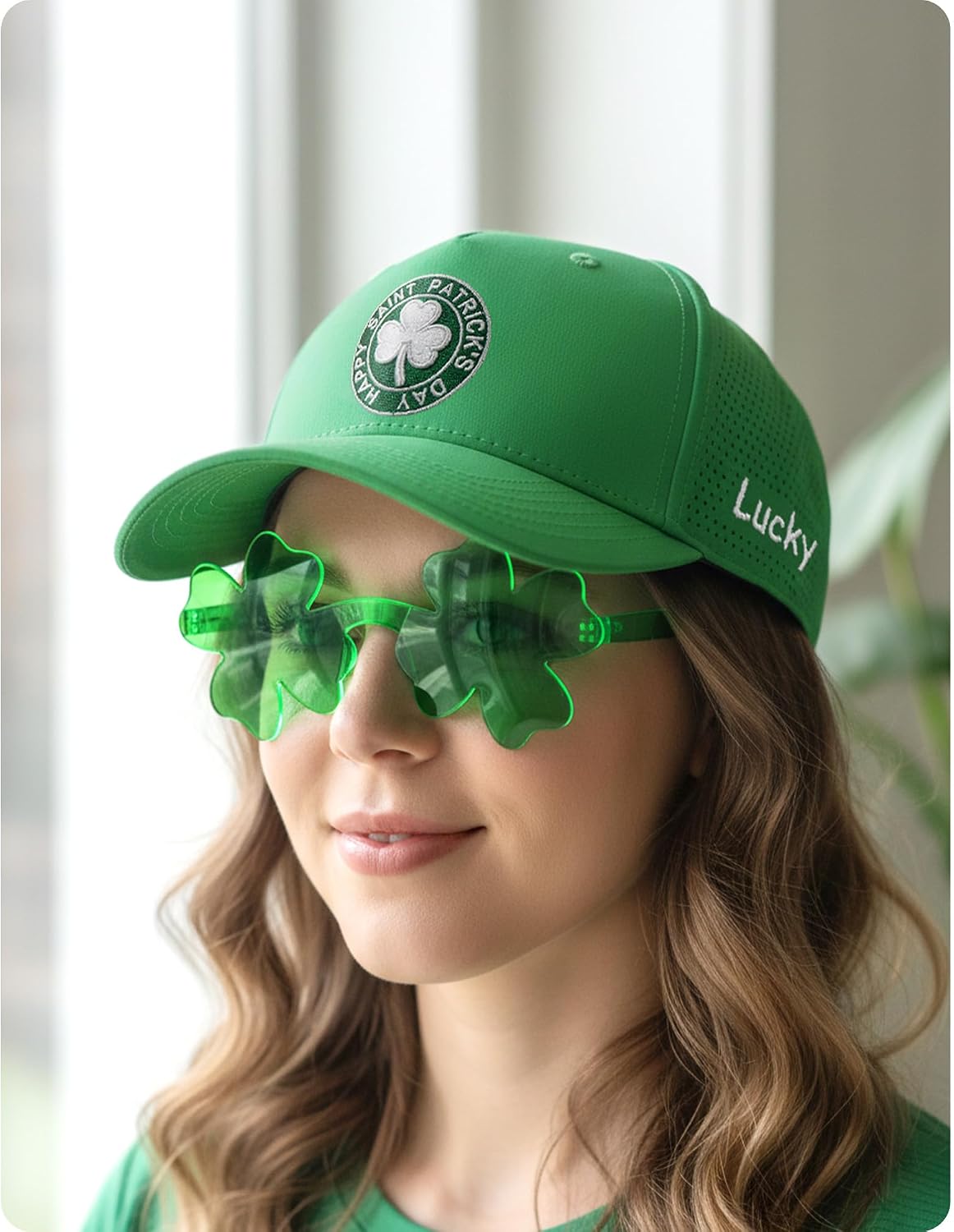 St Patricks Day Hat for Men Women, Saint Pattys Irish Accessories Gifts, Lucky Shamrock Trucker Hat
