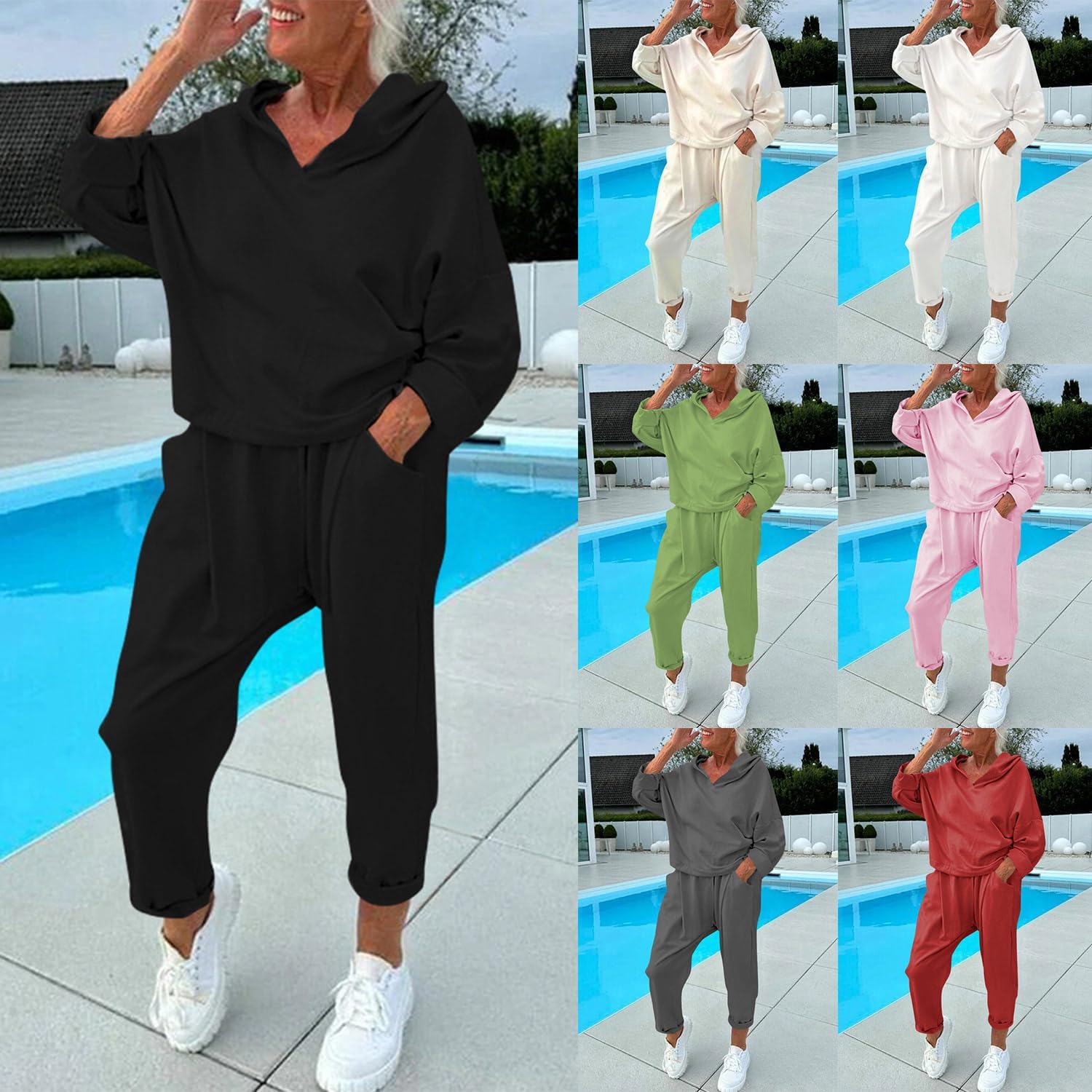 Ensemble Jogging Femme Stylé Ensemble Pantalon + Pull Femme - Loungewear Hiver - Taille L Ensemble De Sport Femme