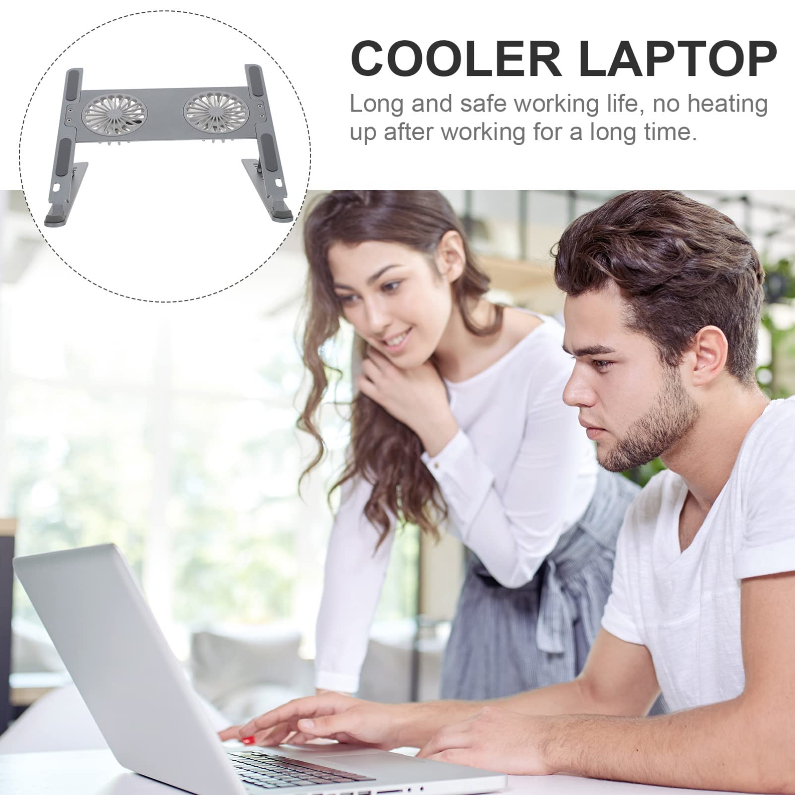 Supporto Notebook Ventilato in Lega di Alluminio Doppia Dissipazione e Aspirazione a Turbina, Base di Raffreddamento Regolabile per Laptop e Tablet