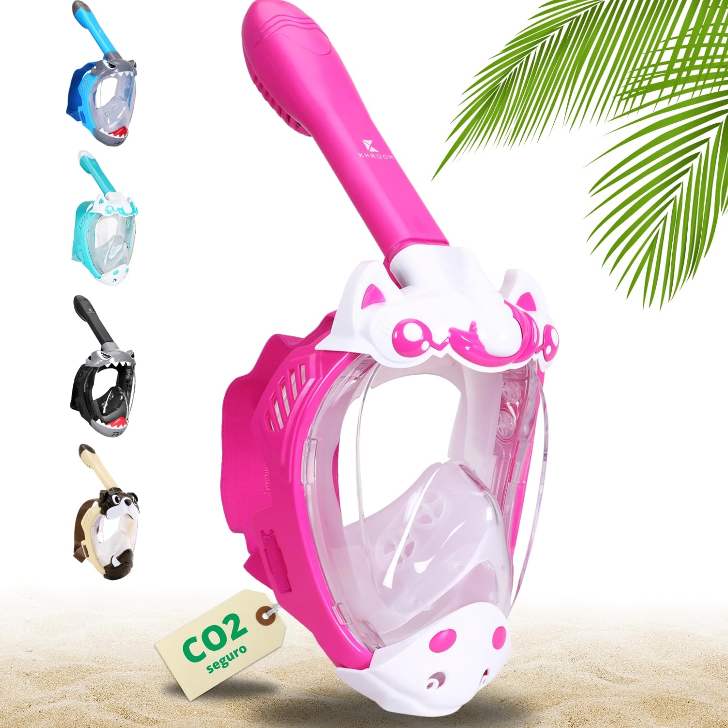 Khroom Máscara de Snorkel para Niños de 3 a 10 Años – Máscara de Buceo Infantil, Superior a Las Gafas de Buceo Convencionales (Unicornio Turquesa