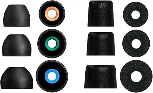 Juego de 12 piezas (BHB-BMF-sB) S/M/L Hybrid y Memory Foam Replacement Set Auriculares Adaptadores de auriculares compatibles con auriculares