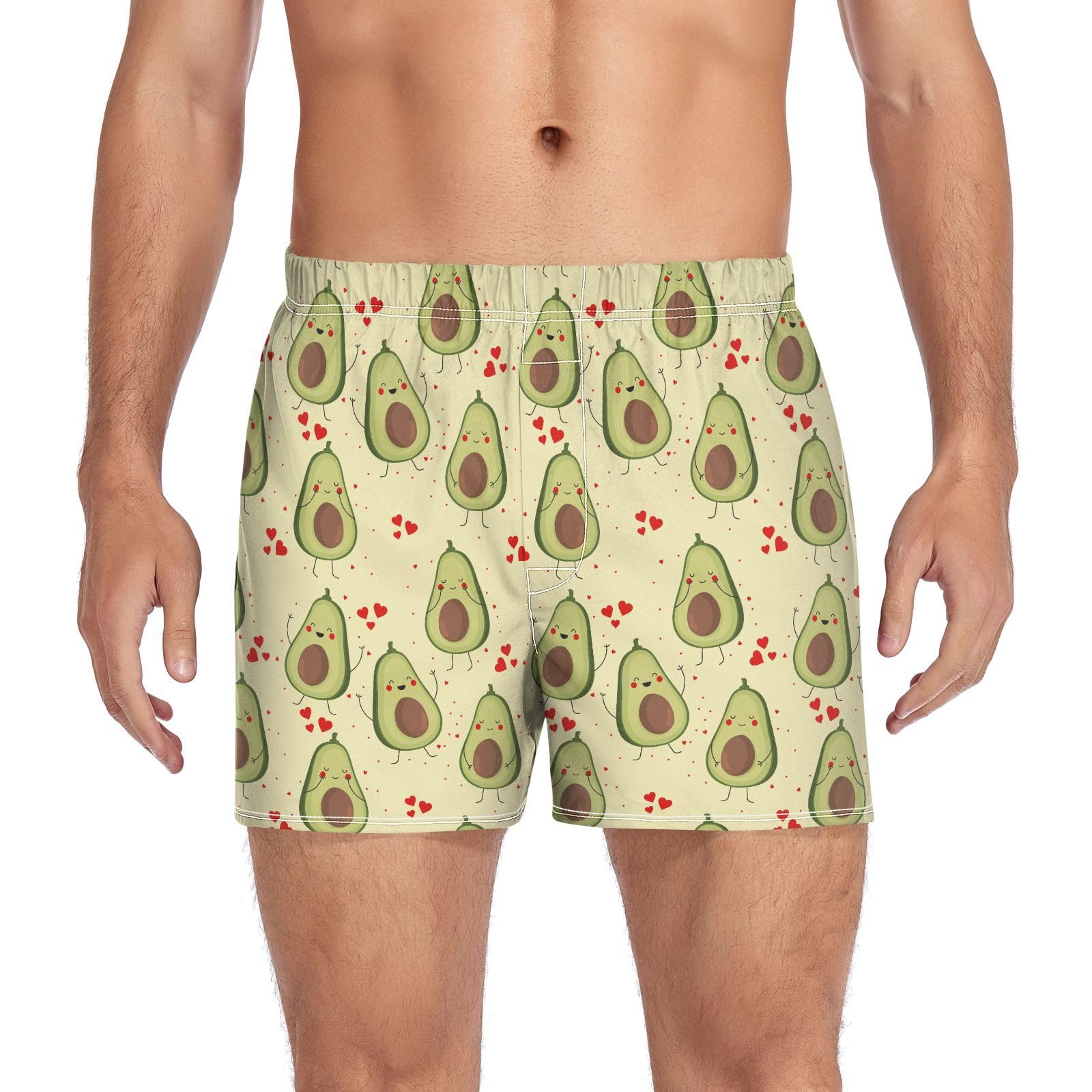 Men's Boxer Shorts Cotton Loose Underwear with Button Fly