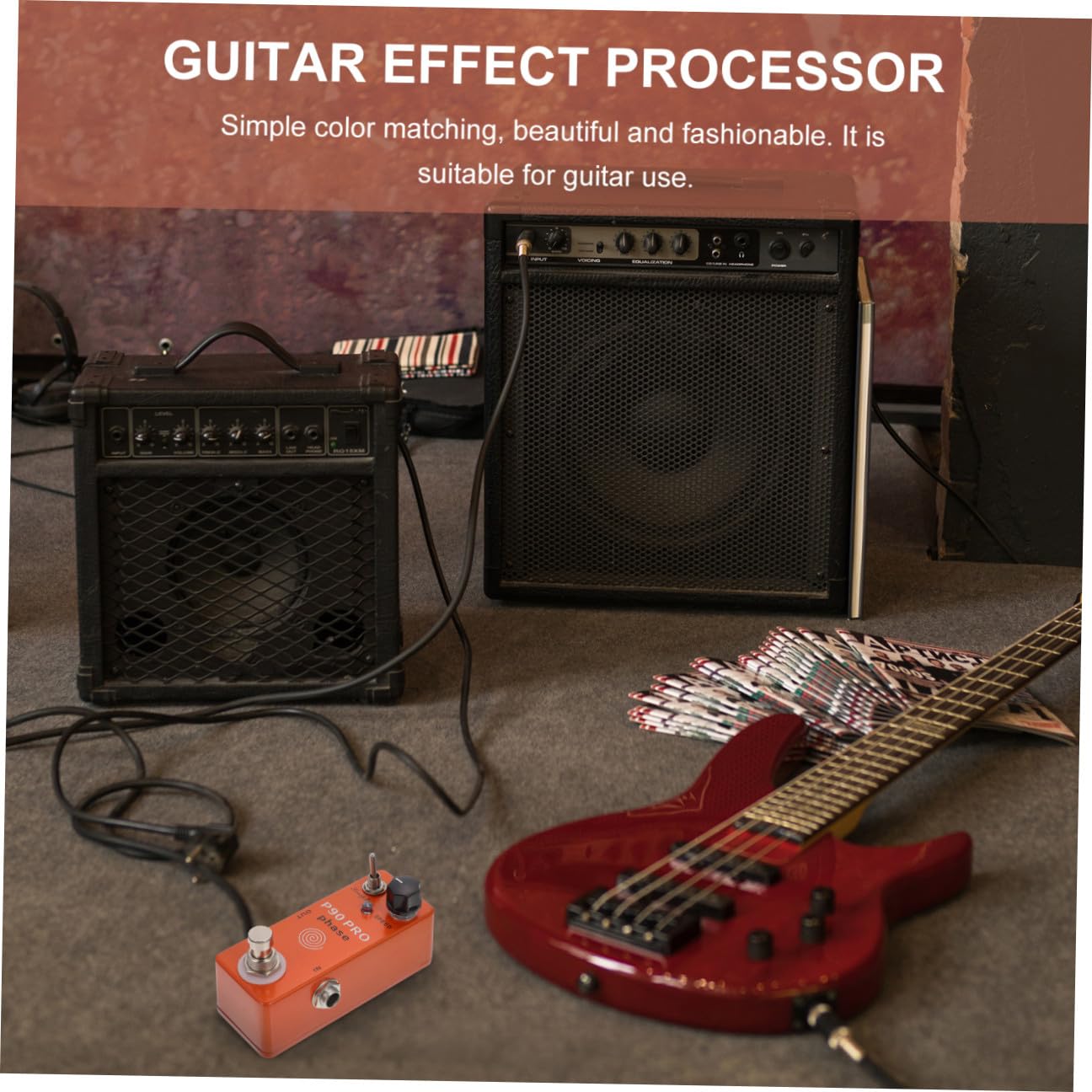 Kleiner Phaseneffektor Stabile Klangcharakteristik Kompaktes Metallgehäuse für Gitarre für Proberaum und Zuhause