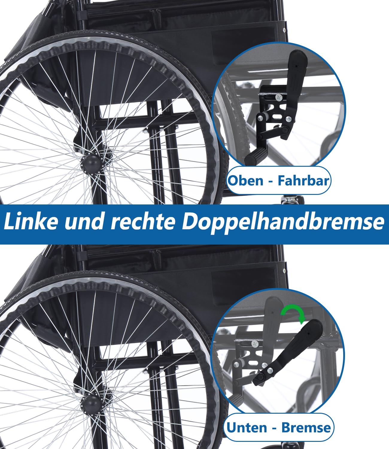 Fauteuil roulant portable, léger, pliable, poids : seulement 13 kg, support de fauteuil roulant de transport, 120 kg, avec poignée télescopique