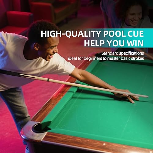 Miniatura 5 de Taco de billar con junta de acero inoxidable, punta de cuero de 0.51 pulgadas, agarre antideslizante, transmisión de fuerza sin pérdidas para palos