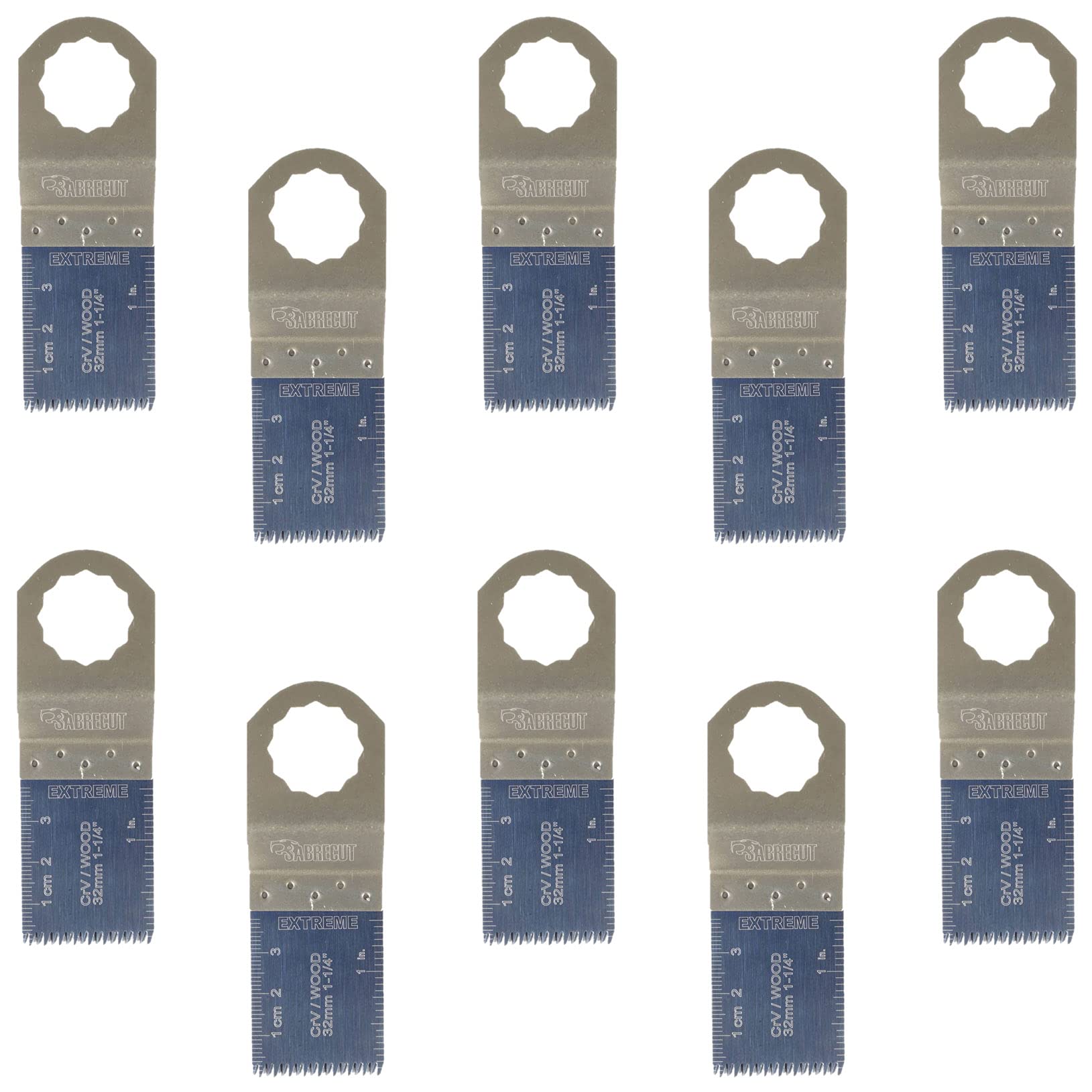 SabreCut 10pcs SC35J_10 35mm Lames multitool Durable | Compatible avec Fein SuperCut & Festool Vecturo, lames gros grain pour coupes rapides