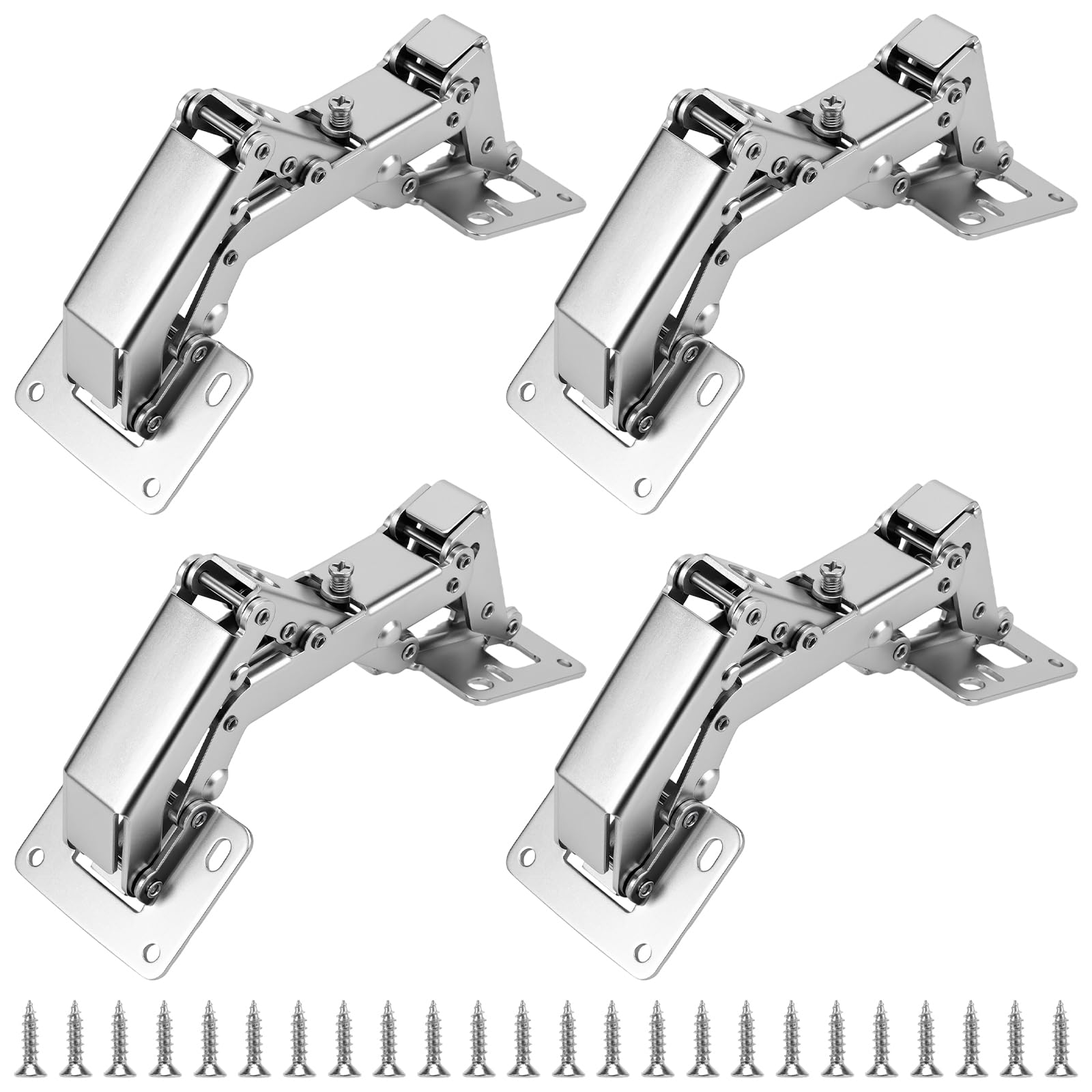 CHIHEUNG 4PCS 170 Degree Soft Close Cabinet Hinges, Kitchen Cupboard Hinges, Surface Mount Door Hinge for Bedroom, Kitchen, Cupboard, Cabinet