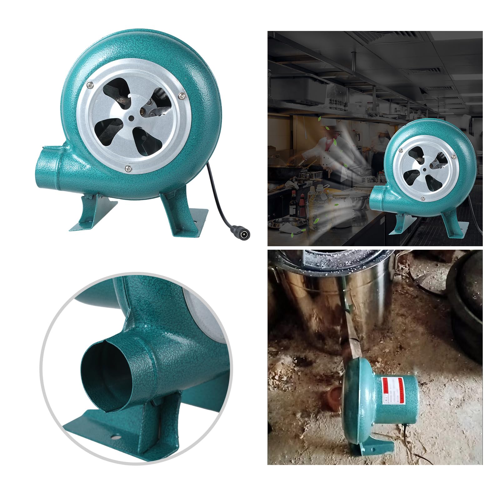 Przenośna dmuchawa powietrza 12 V silnik 30 W/40 W/60 W/80 W, idealna do grilla, kempingu, na zewnątrz, w podróży i do użytku domowego, wszechstronne wielofunkcyjne narzędzie do dmuchawy kuchennej