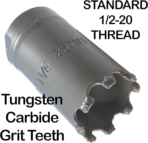 Miniatura 2 de Broca de sierra de carburo de 1 18 pulgadas con eje hexagonal de 716 para taladro de 12 pulgada, sierra de agujero de carburo, cortador de agujeros