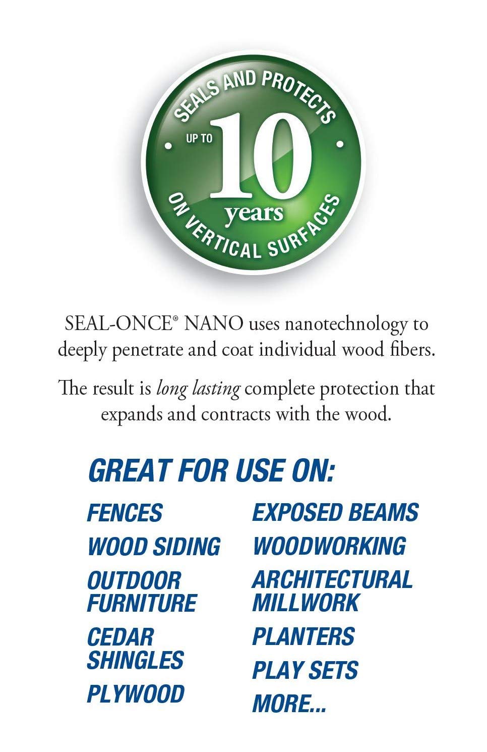 SEALONCE NANO Wood Sealer & Stain 1 Gallon. Waterbased