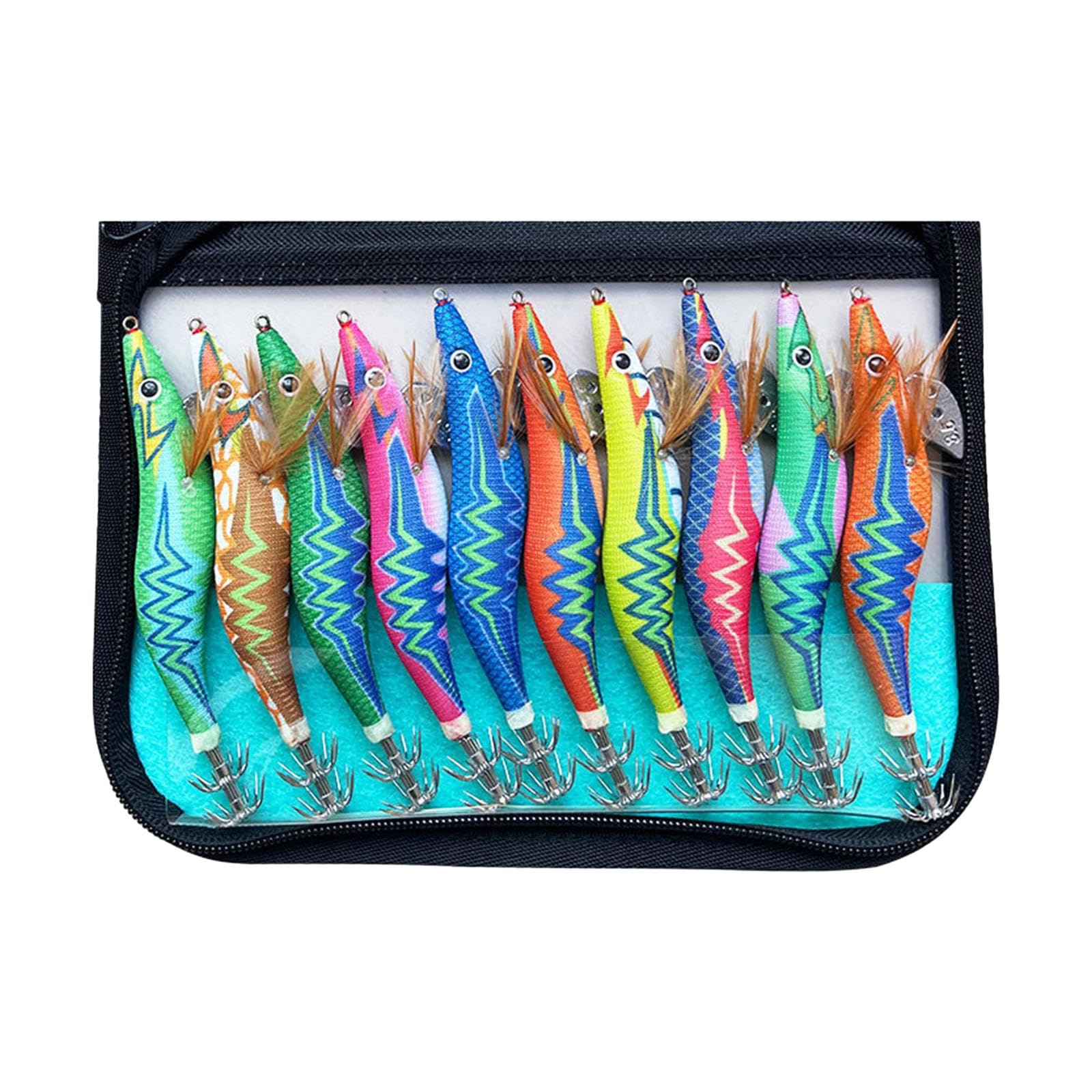 UJEAVETTE 10x Fishing Lures Kit Artificial Squid Jig Lures Sinking Lure for Freshwater 10.5cm-image-16