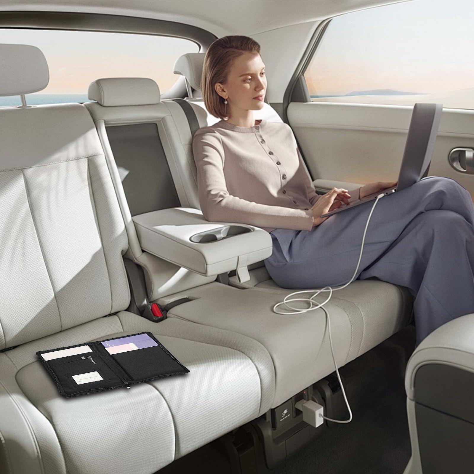 Cartellina Portadocumenti Auto Vordpe - Formato A5, Tessuto Oxford, Per Console E Cruscotto - Foto 5