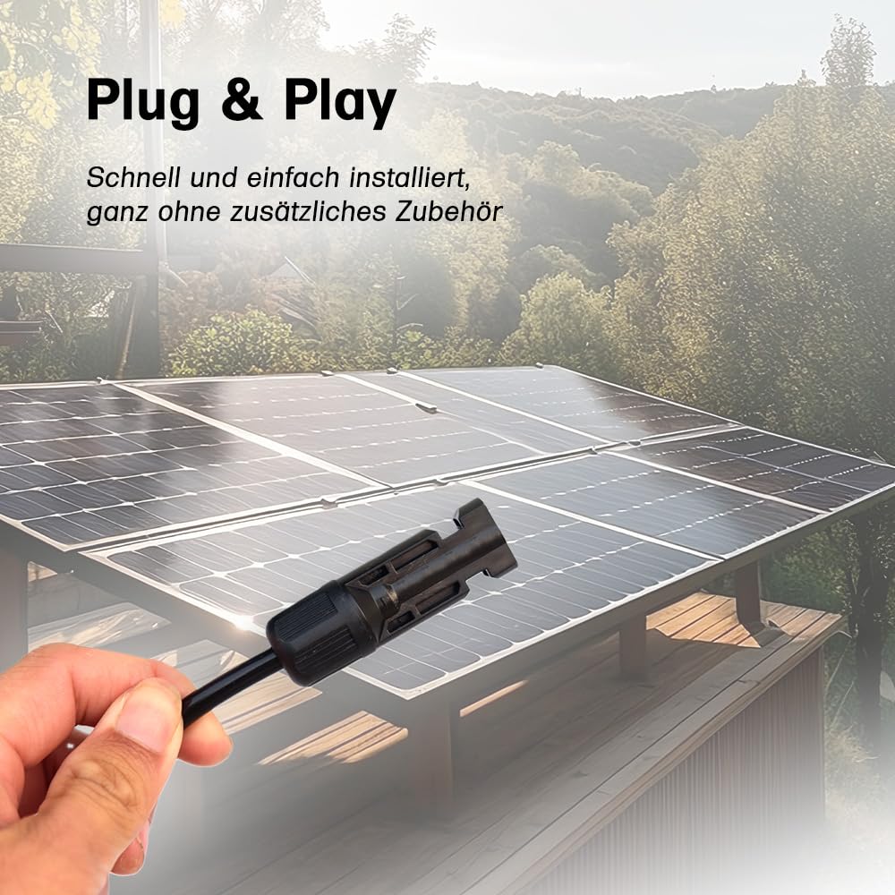 Offgridtec 005790 MC-4 Solar Connection Cable Male/Female Extension 3 m 6 mm², Black, 3m - Image 4