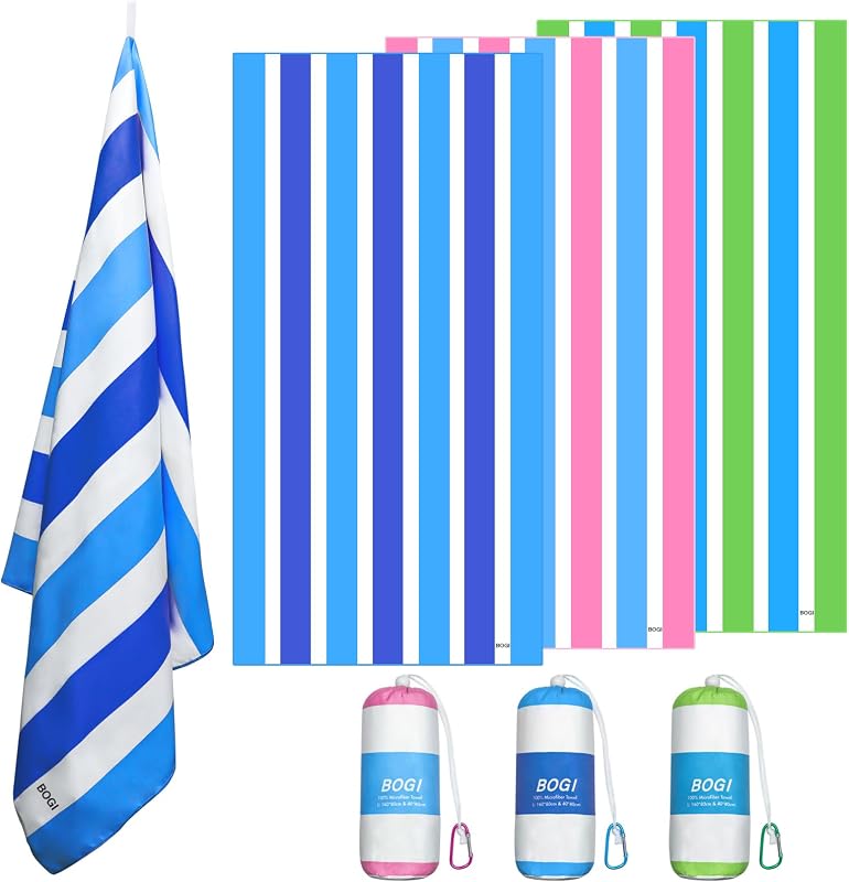 Microfiber Beach Towel Set for Travel Bath Beach Swim Gym Yoga（L 63''x31.5''）