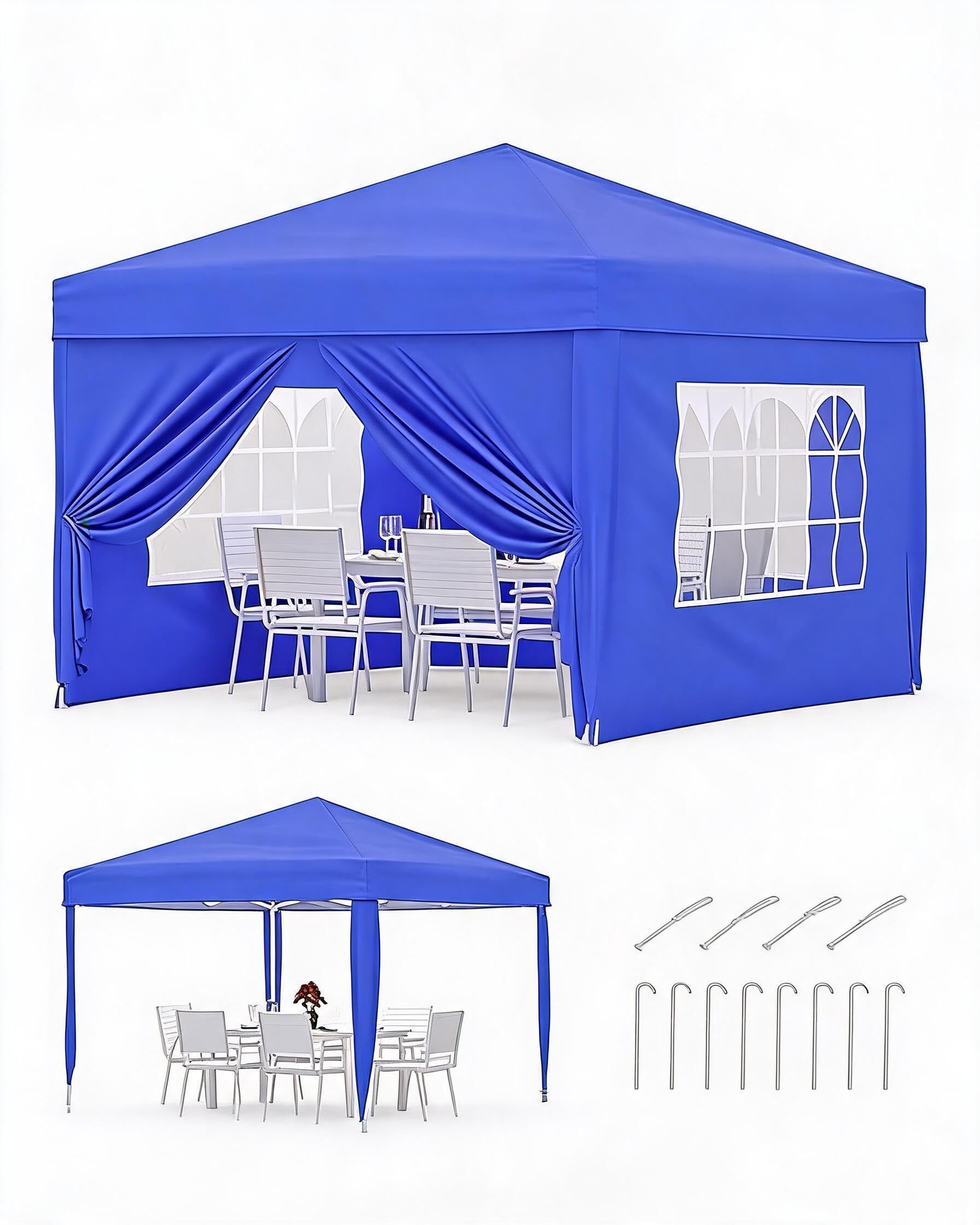 Pop-Up Faltpavillon 3x3 m, Wasserdicht & UPF 50+ UV-Schutz