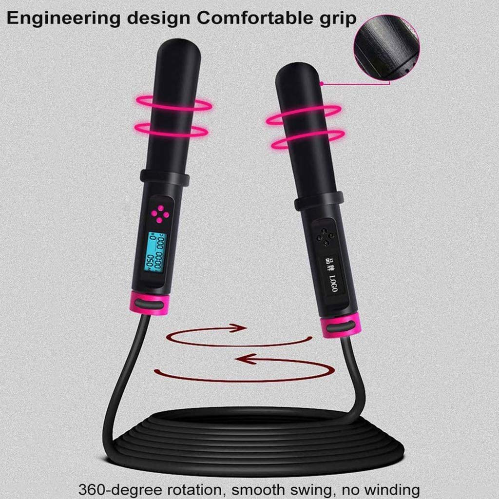 ZSH - Cuerda de saltar electrónica, contador de tiempo, cuerda de fitness, ideal para crossfit, MMA, HIIT, boxeo, entrenamiento de intervalos/doble bajo, A