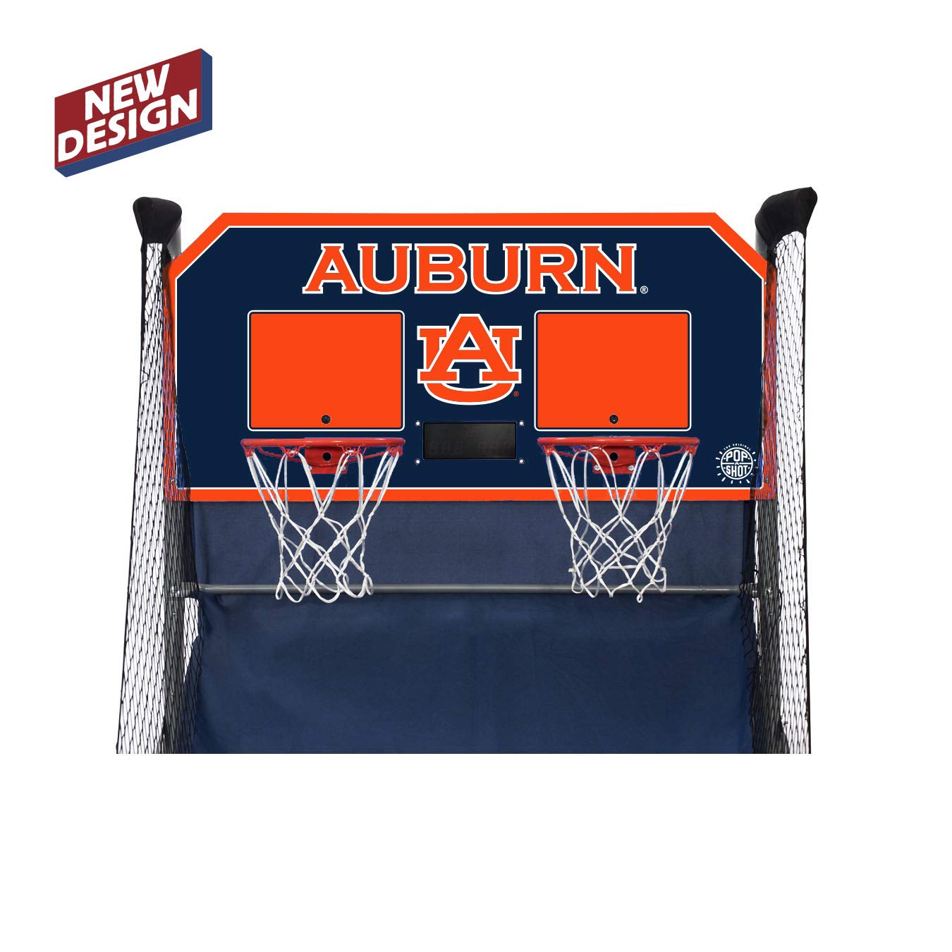Pop-A-Shot - Home Dual Shot with Auburn Tigers NCAA Graphics l Sensor Scoring l 16 Game Modes l 7 Balls l Foldable Storage l for All NCAA Fans