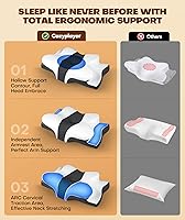 Vista 3 de Cozyplayer Almohada cervical para el cuello verdaderamente refrescante para aliviar el dolor, almohada ergonómica para dormir de lado para soporte