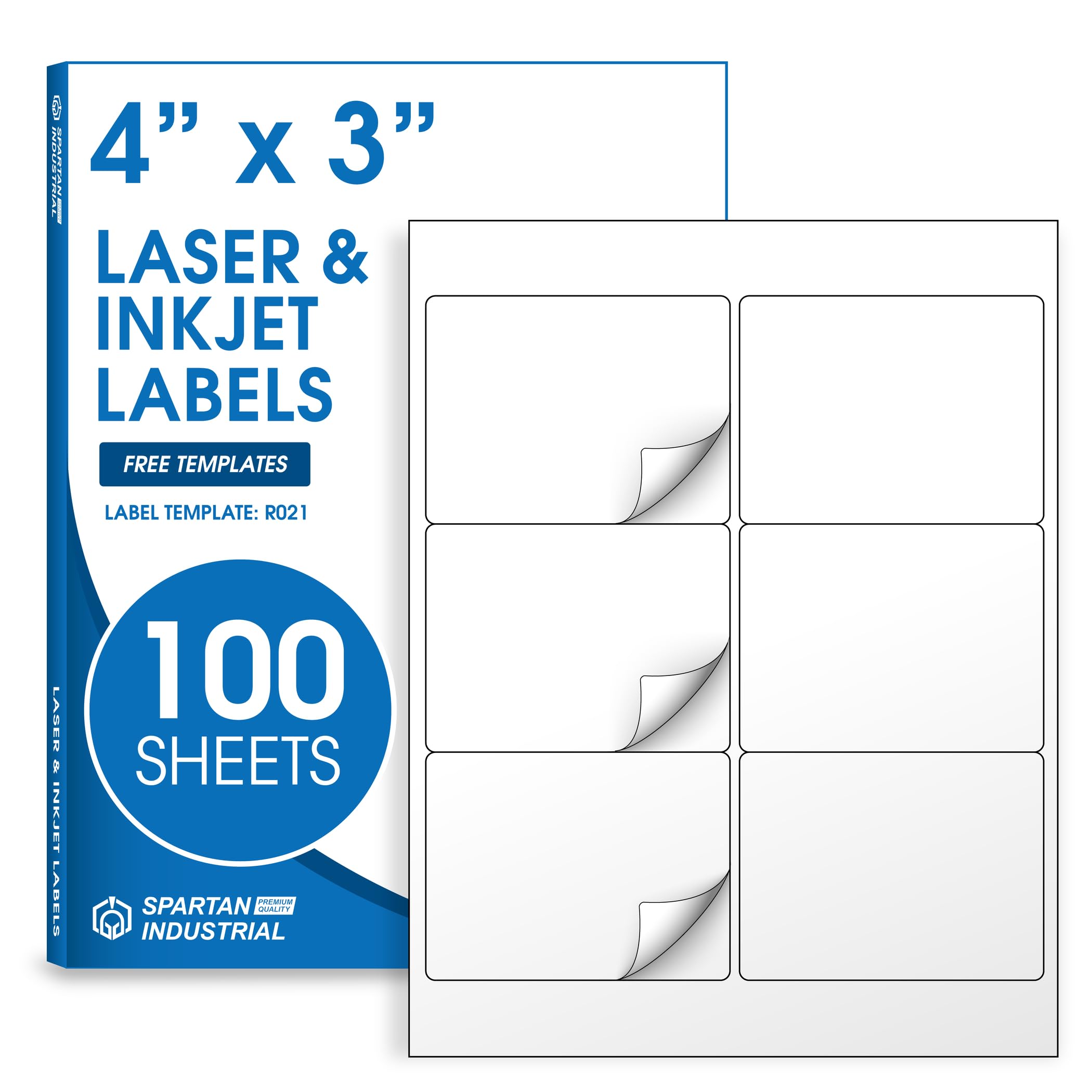 Label 9 Inch 3x3x3 Stickers White Adhesive 3 Inch Round Labels - 10 Sheets / 60 ...