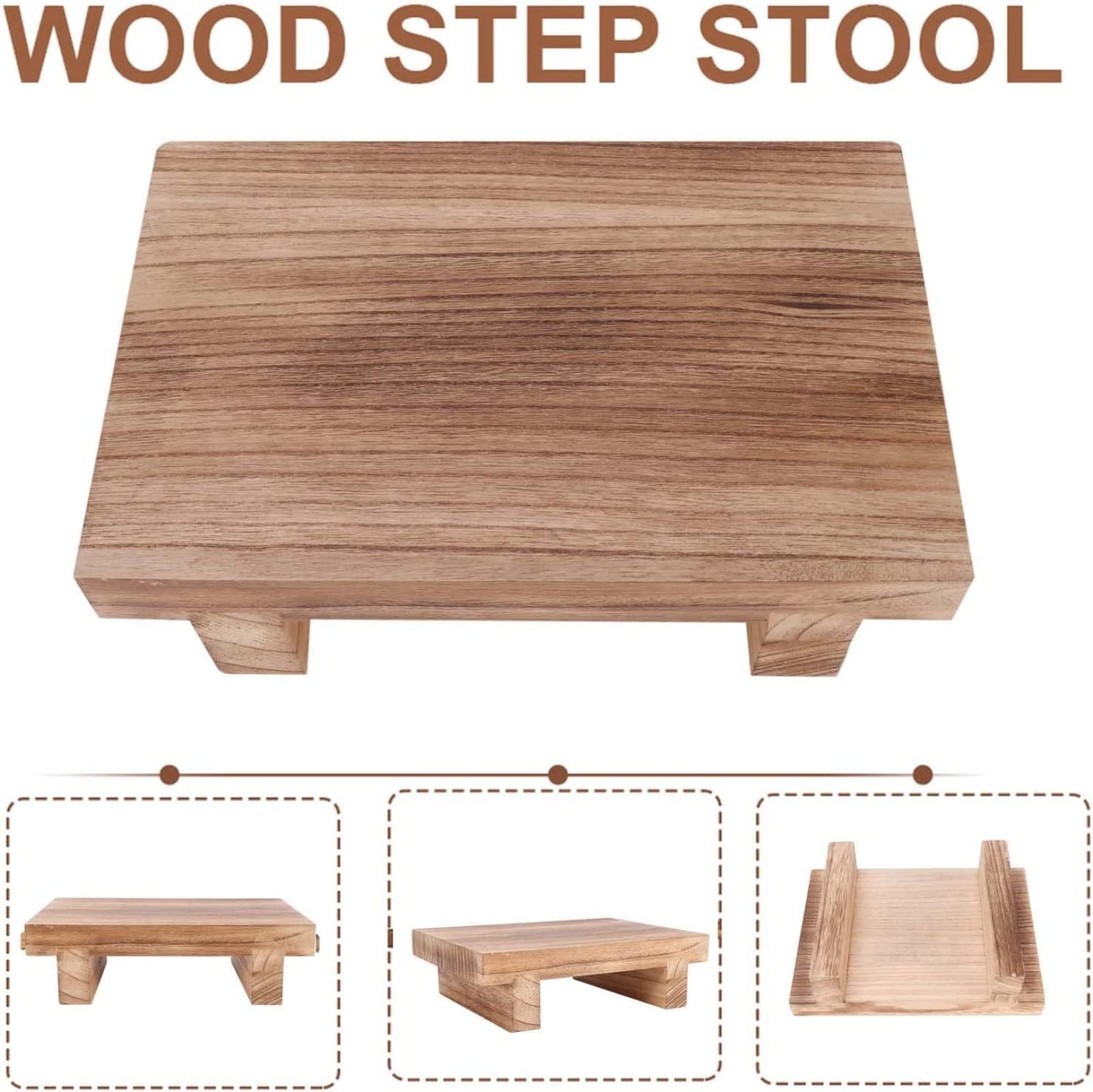 Robusto sgabello in legno per bagno,scalino multiuso per vasino per bambini, pratico gradino antiscivolo per WC per bambini, altezza 7 cm