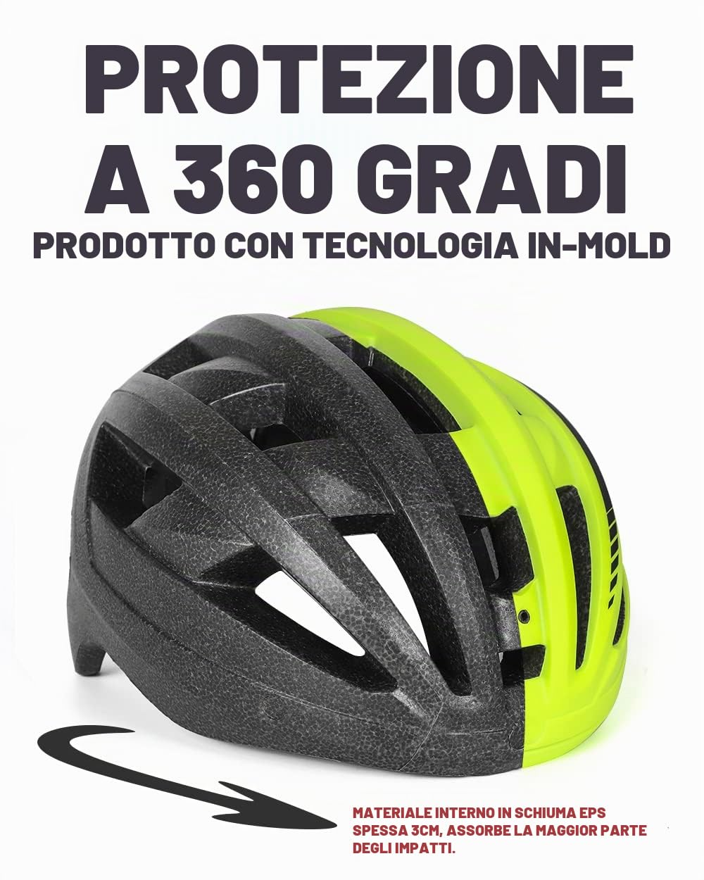 VICTGOAL Casco da ciclismo da uomo e donna, con visiera magnetica rimovibile, traspirante, con 21 canali di ventilazione, casco da bicicletta regolabile