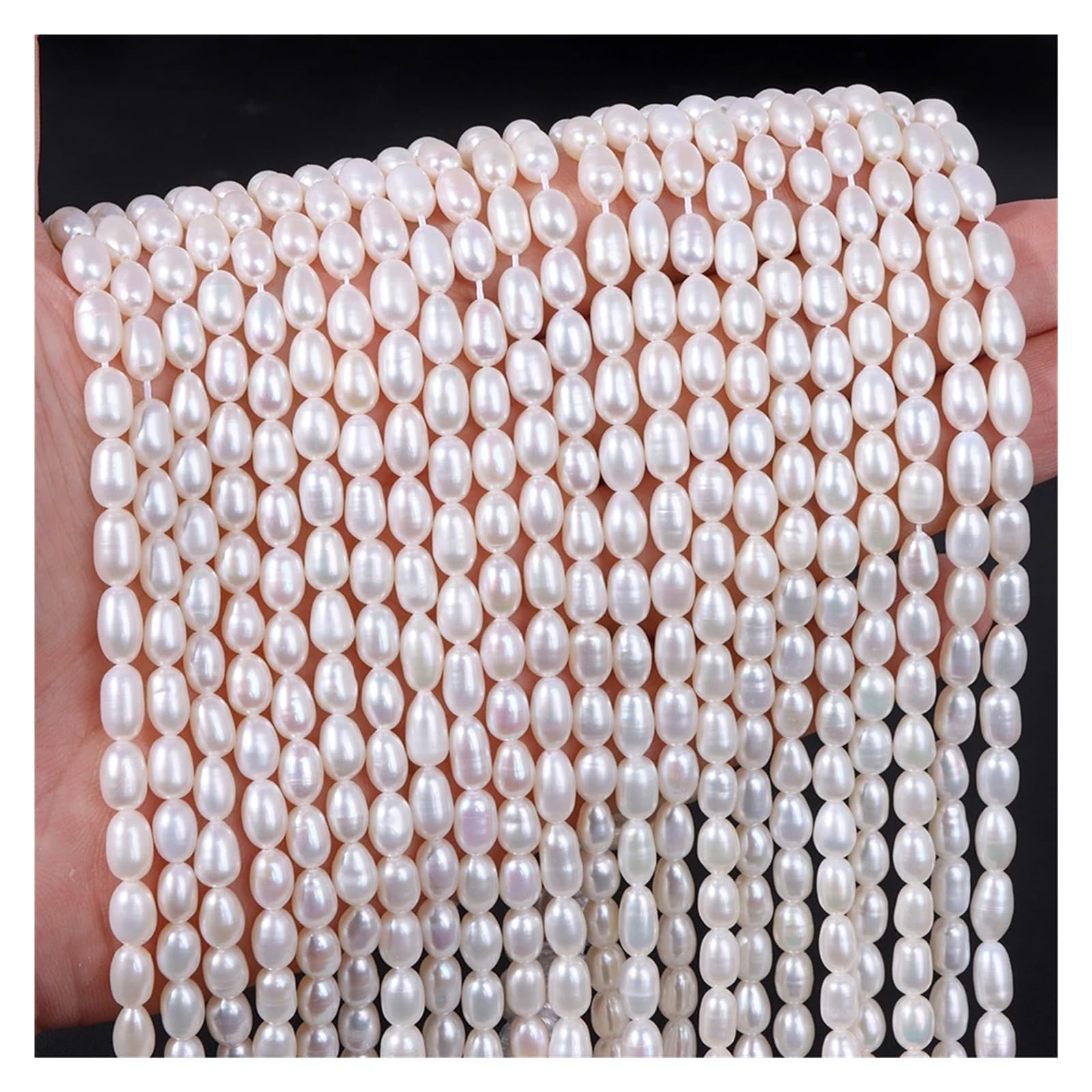 Perlengirlande Weiße natürliche Perle Perlen Süßwasser Reis Form Perle lose Perlen for Schmuck Machen DIY Armband Halskette Zubehör(2 Purple oval)