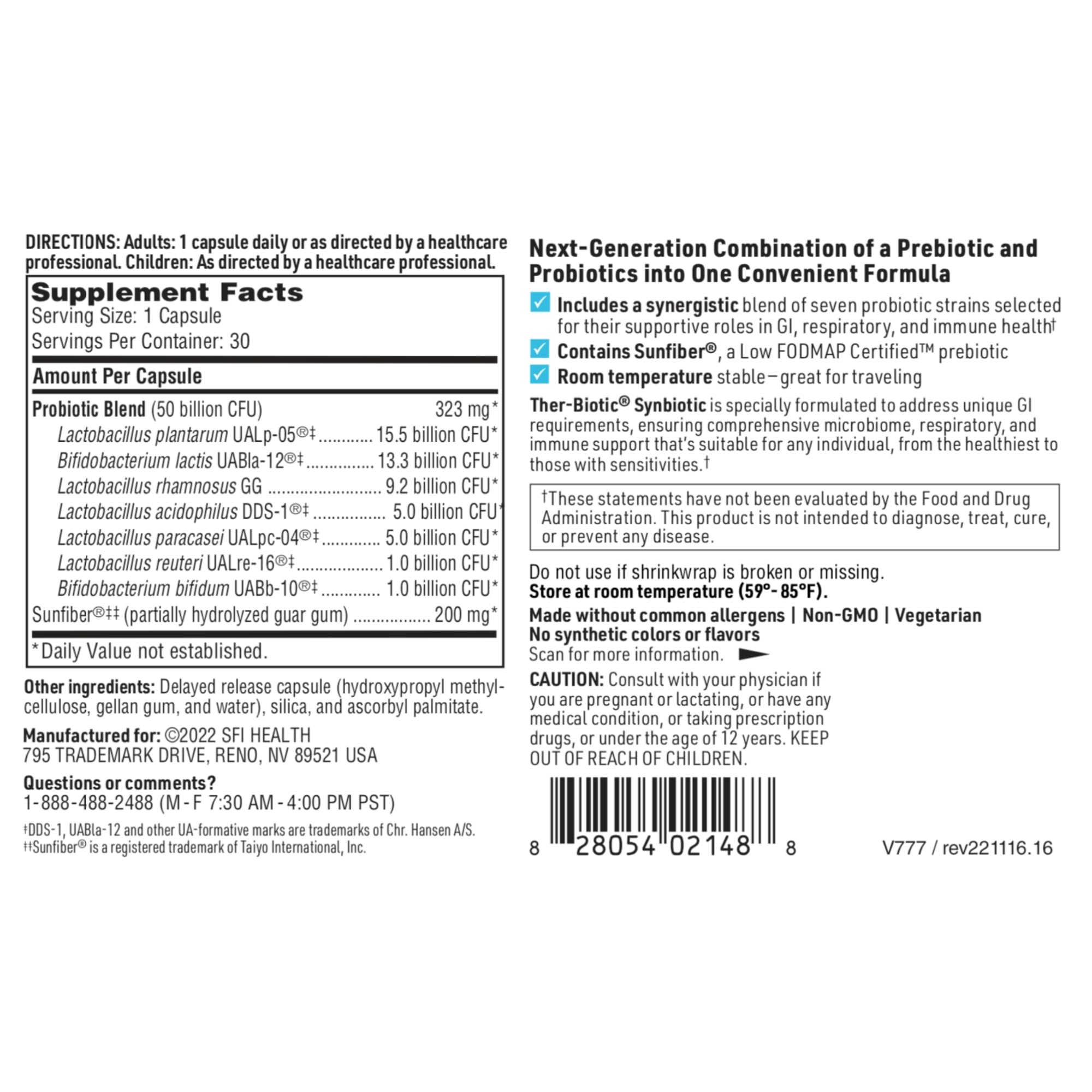 Klaire Labs SFI Health Ther-Biotic Synbiotic, 30 Count — Amazon image 6