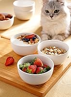 Vista 3 de Sweese Juego de 6 cuencos de porcelana de 20 onzas, duraderos para cereales, sopa, arroz, pasta, ensalada, avena, aptos para microondas y Blanco