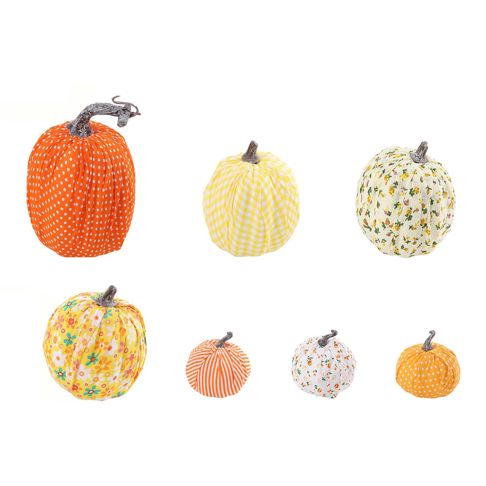PANGBOER Pcs Artificial Fabric Pumpkin Set Foam Cores Polyester Cover Decoration for Fall Harvest or Christmas Scene Spume Fabric Pumpkins