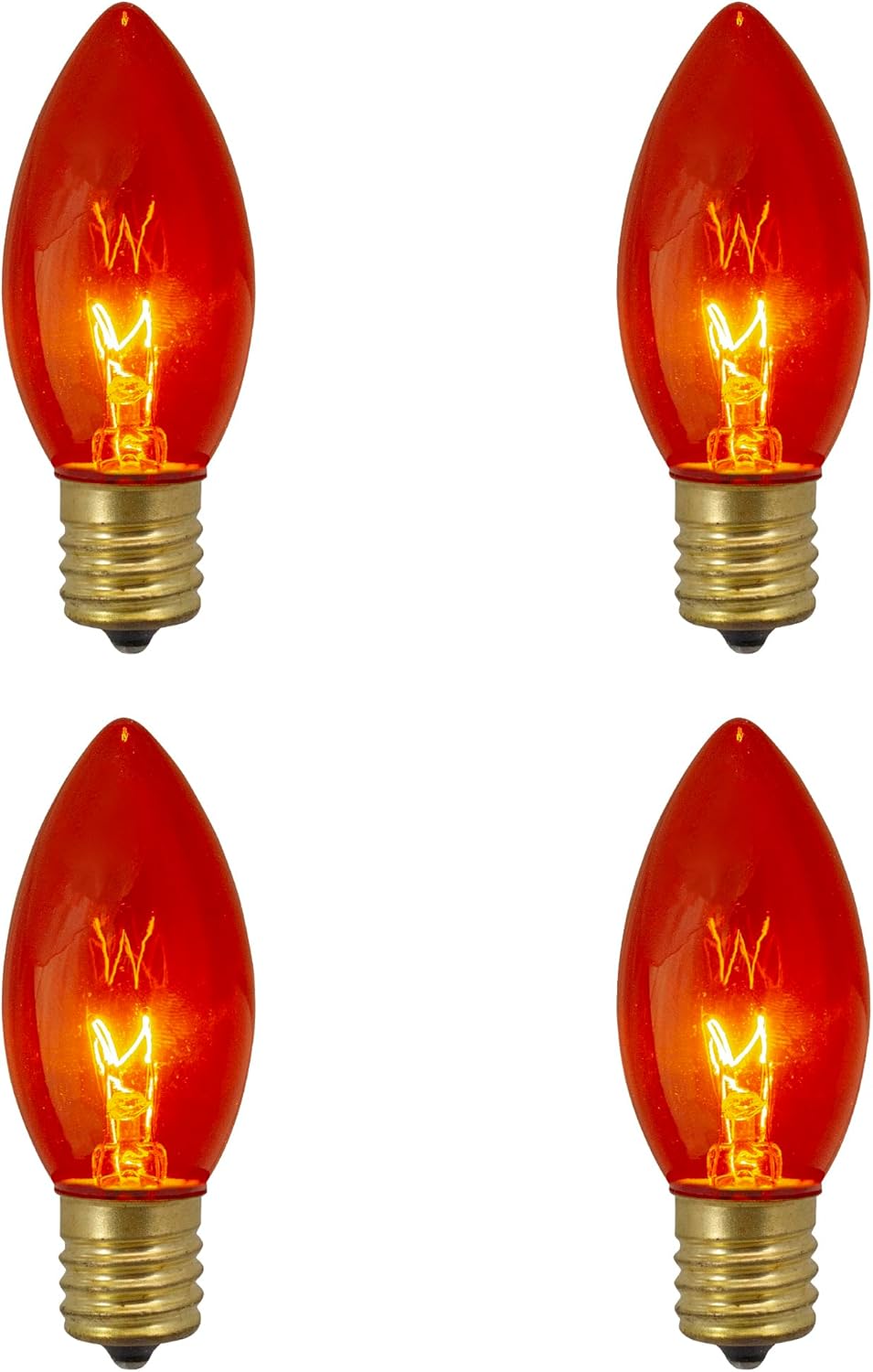 Northlight C9 Transparent Christmas Replacement Bulbs - Orange - 4ct