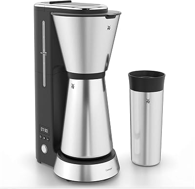 WMF Kitchenminis – Cafetera Aroma de goteo con termo, cafetera de filtro para hasta 5 tazas de café, vaso térmico 350 ml, programa antical, indicador agua, display digital, filtro extraible, 760 W